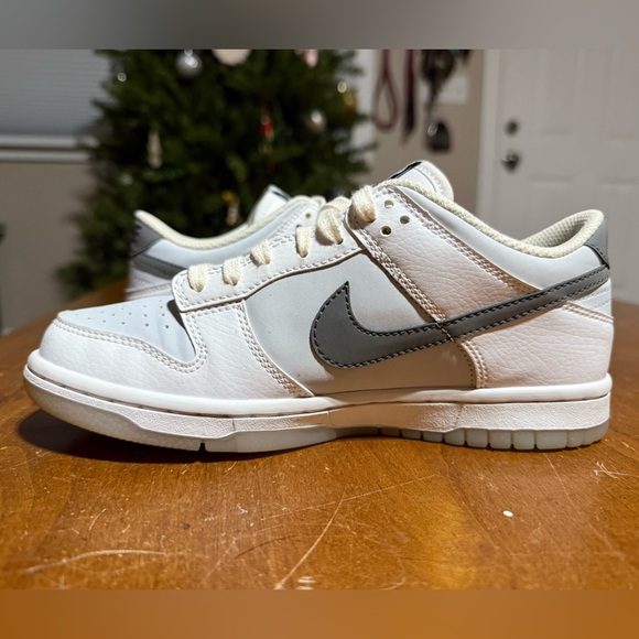 Women’s Nike Dunk Low Reflective Swoosh White Sneakers - Picture 5 of 10